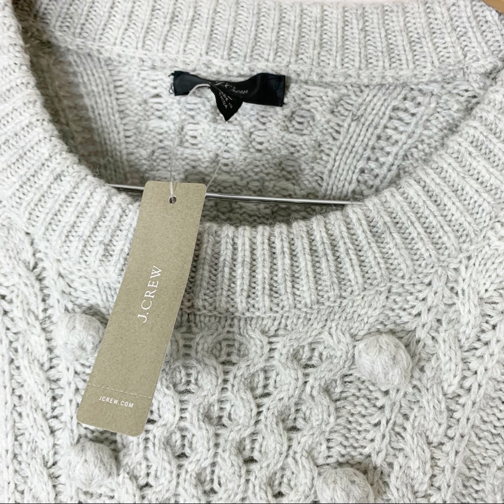 J Crew Popcorn Cable Gray Sweater Size XL - Picture 3 of 8